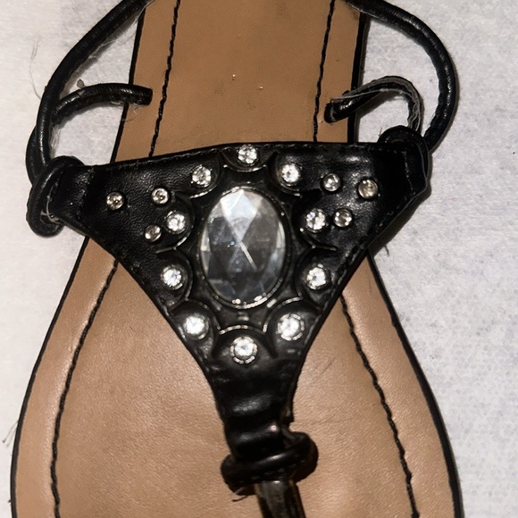 Limana Sandals, Large Crystals, Black - Picture 3 of 3